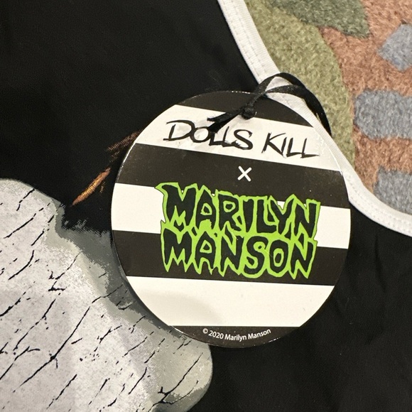 New Unreleased Marilyn Manson X dolls Kill tank crop top Sz M - Picture 2 of 2
